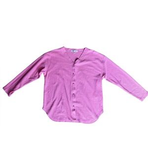 Vintage 2000s Victoria’s Secret Pink Button-Up Cozy Waffle Knit Cardigan Size L